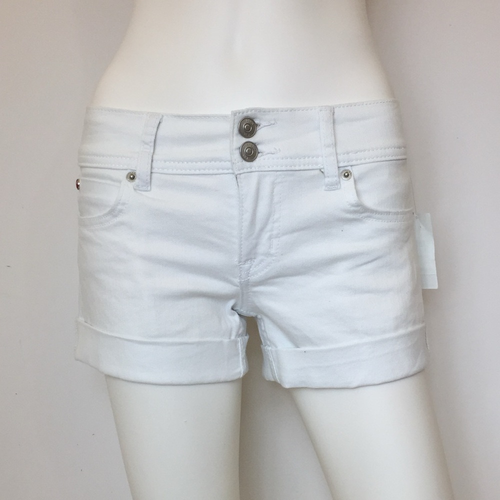 Hudson White Denim Shorts